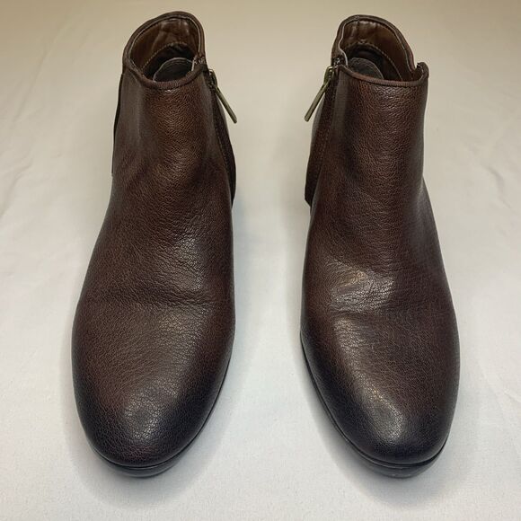 Sam Edelman Petty Booties Brown Leather Zip - Size 7 - Picture 2 of 8